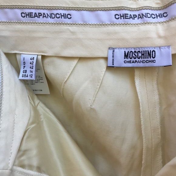 Moschino Cheap and Chic cream wide leg pants